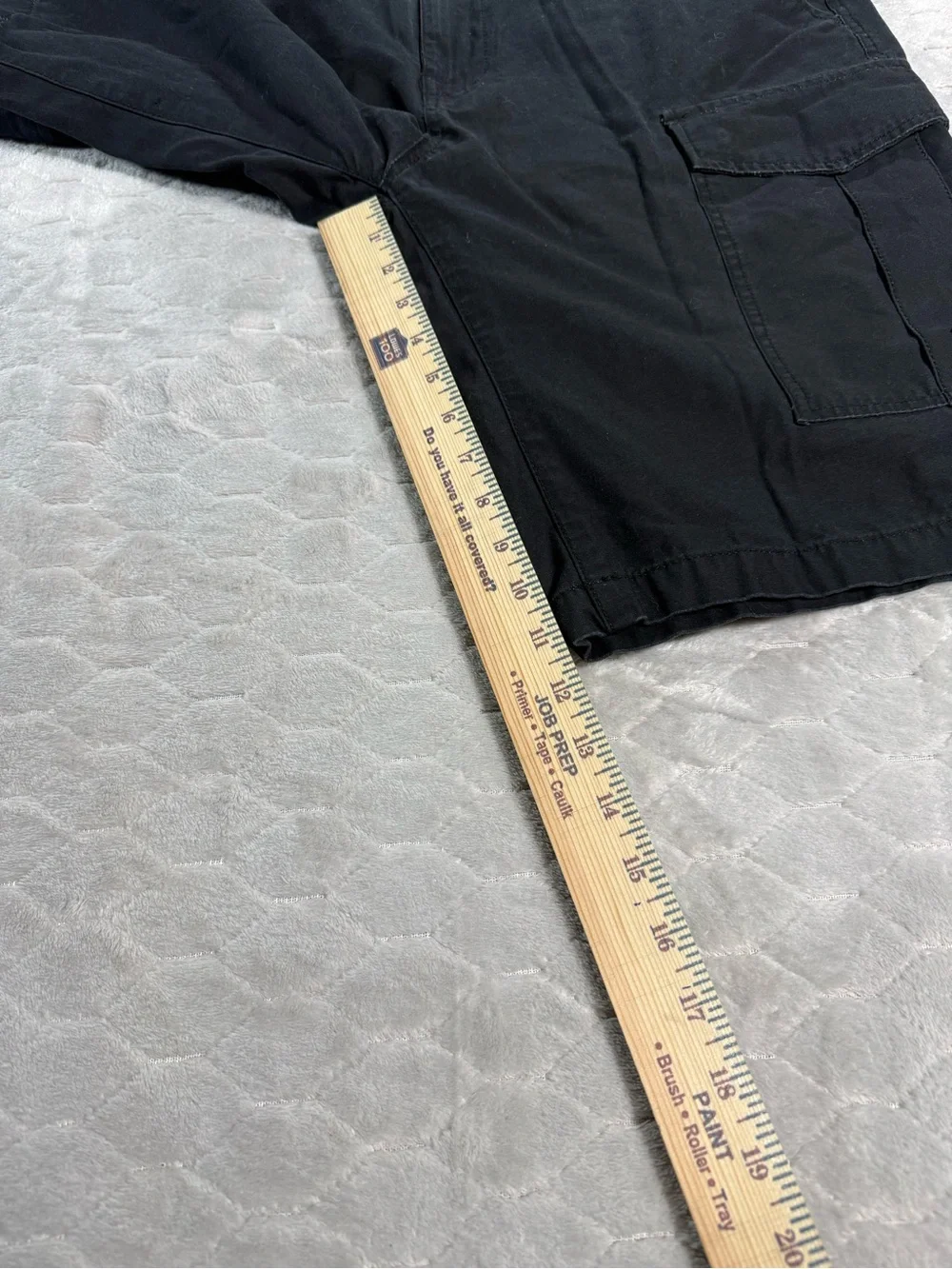 True Religion Cargo Shorts Size 34 Black Utility Y2K Streetwear